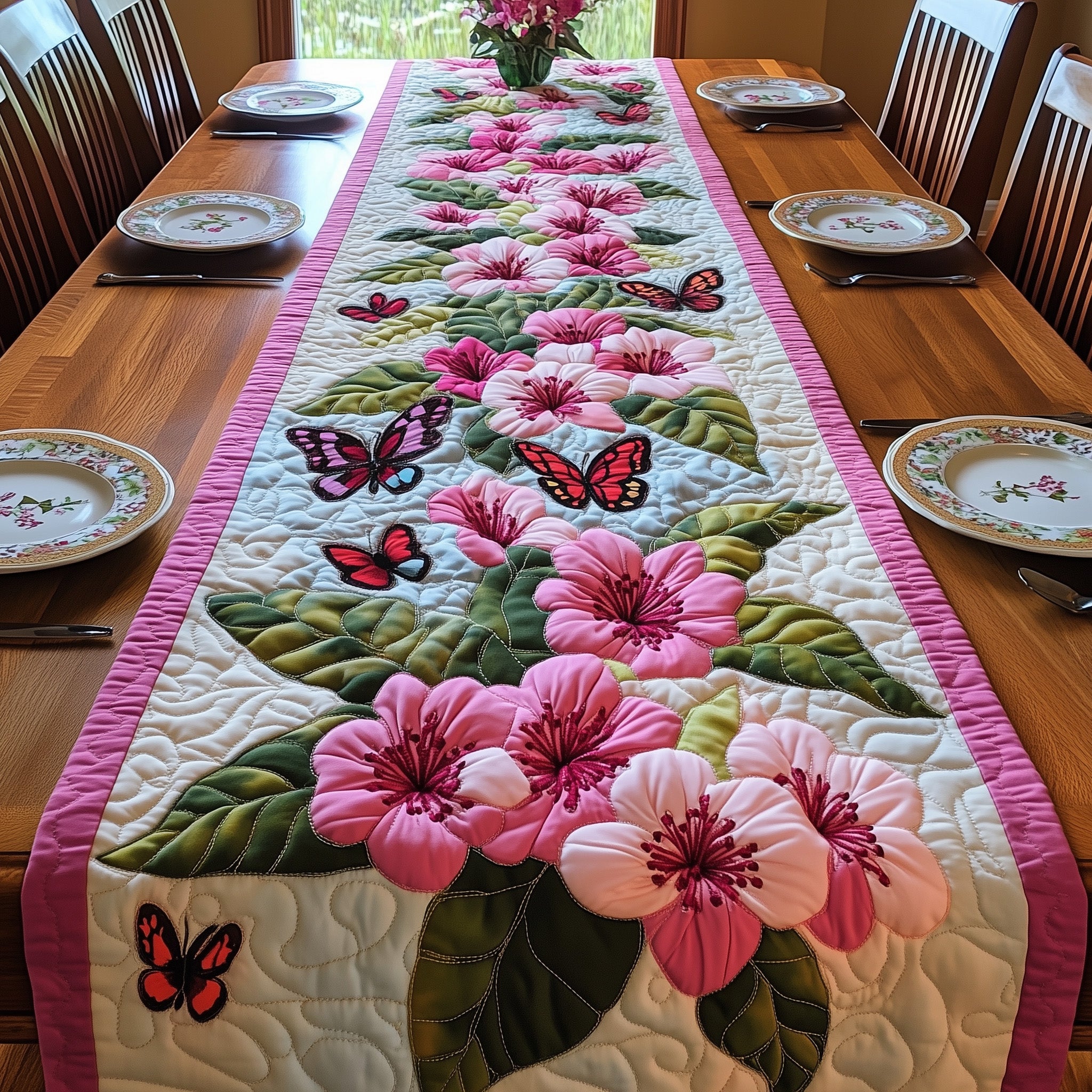 Laurel Charm Quilted Table Runner Christmas Table Runner