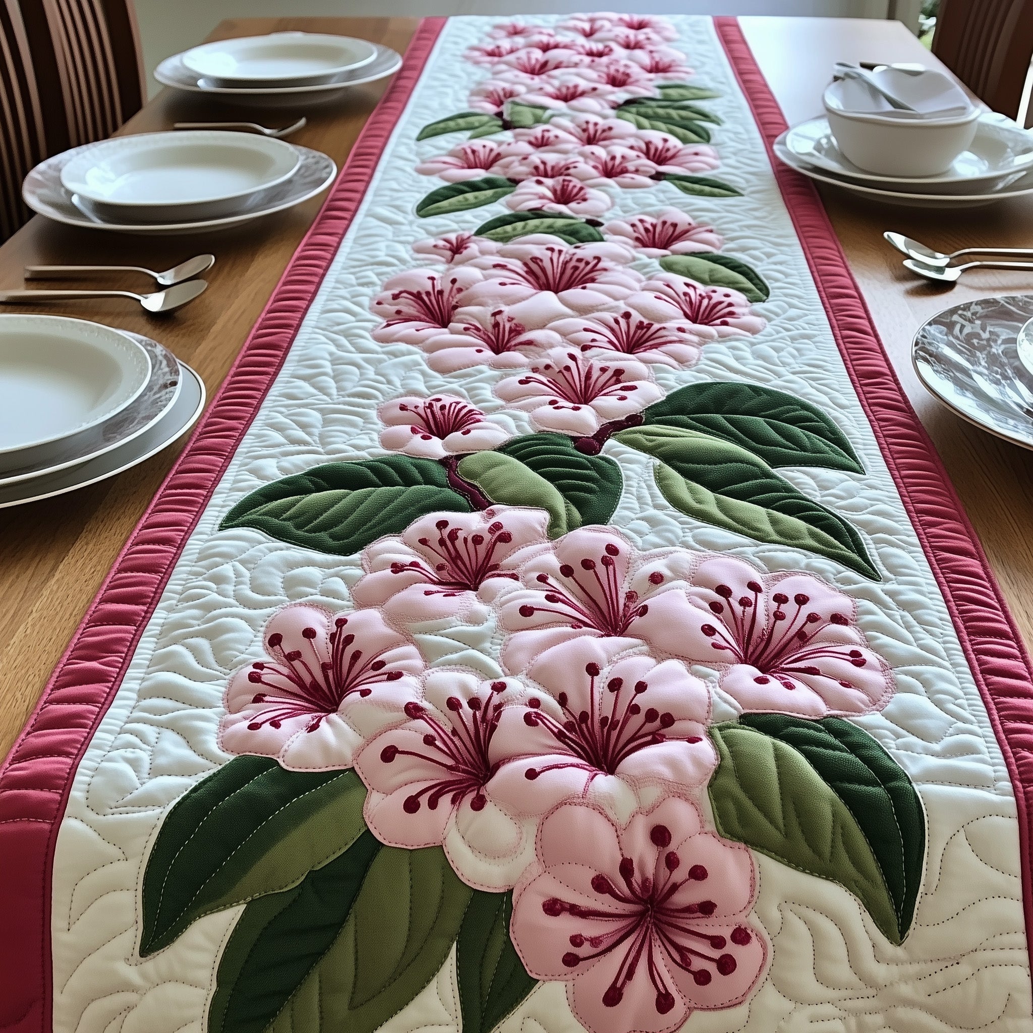 Laurel Charm Quilted Table Runner Holiday Season Table Runner