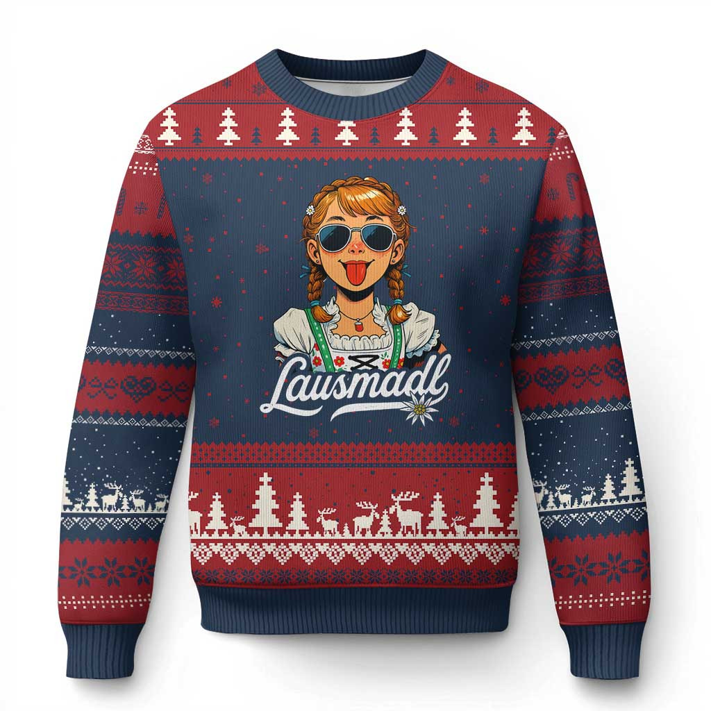 Lausmadl Oktoberfest Ugly Christmas Sweater Bavarian Girl Sweater Xmas Bavaria Gifts