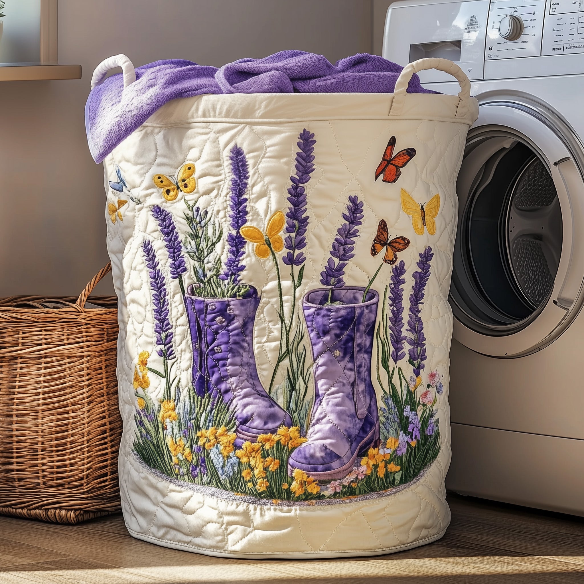 Lavender Boots Quilted Laundry Basket Lavender Gift Ideas For Her