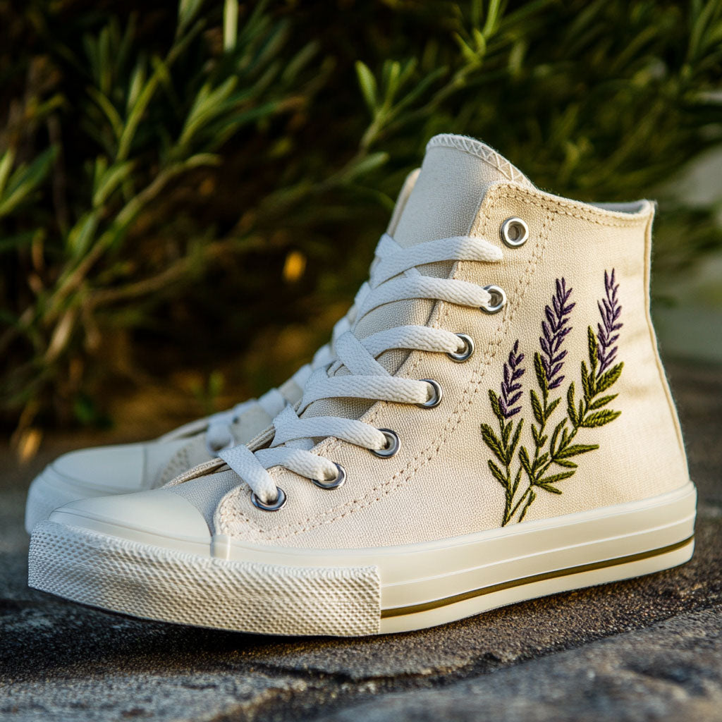 Lavender Breeze Canvas High Tops Fall Merch Choice