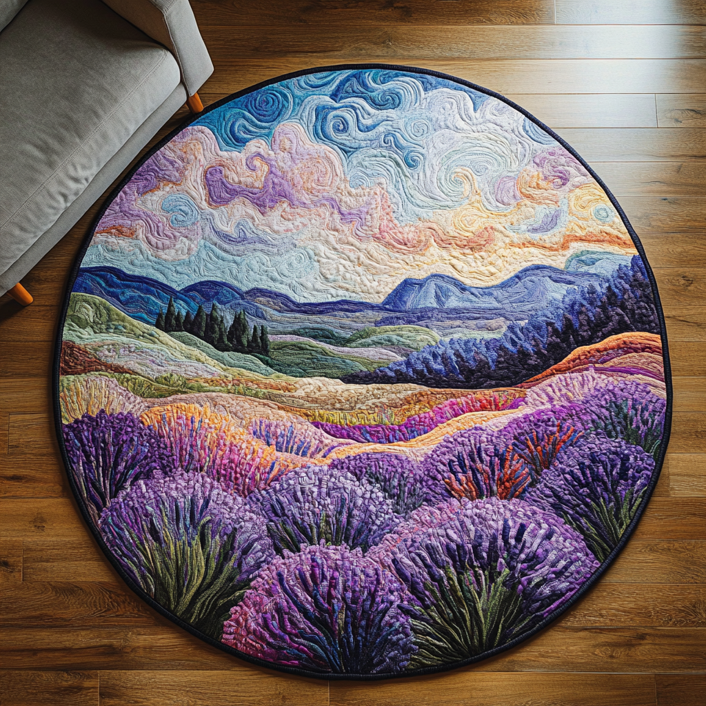 Lavender Breeze Quilted Round Mat Front Door Entryway Ideas Sunflower Gifts For Women