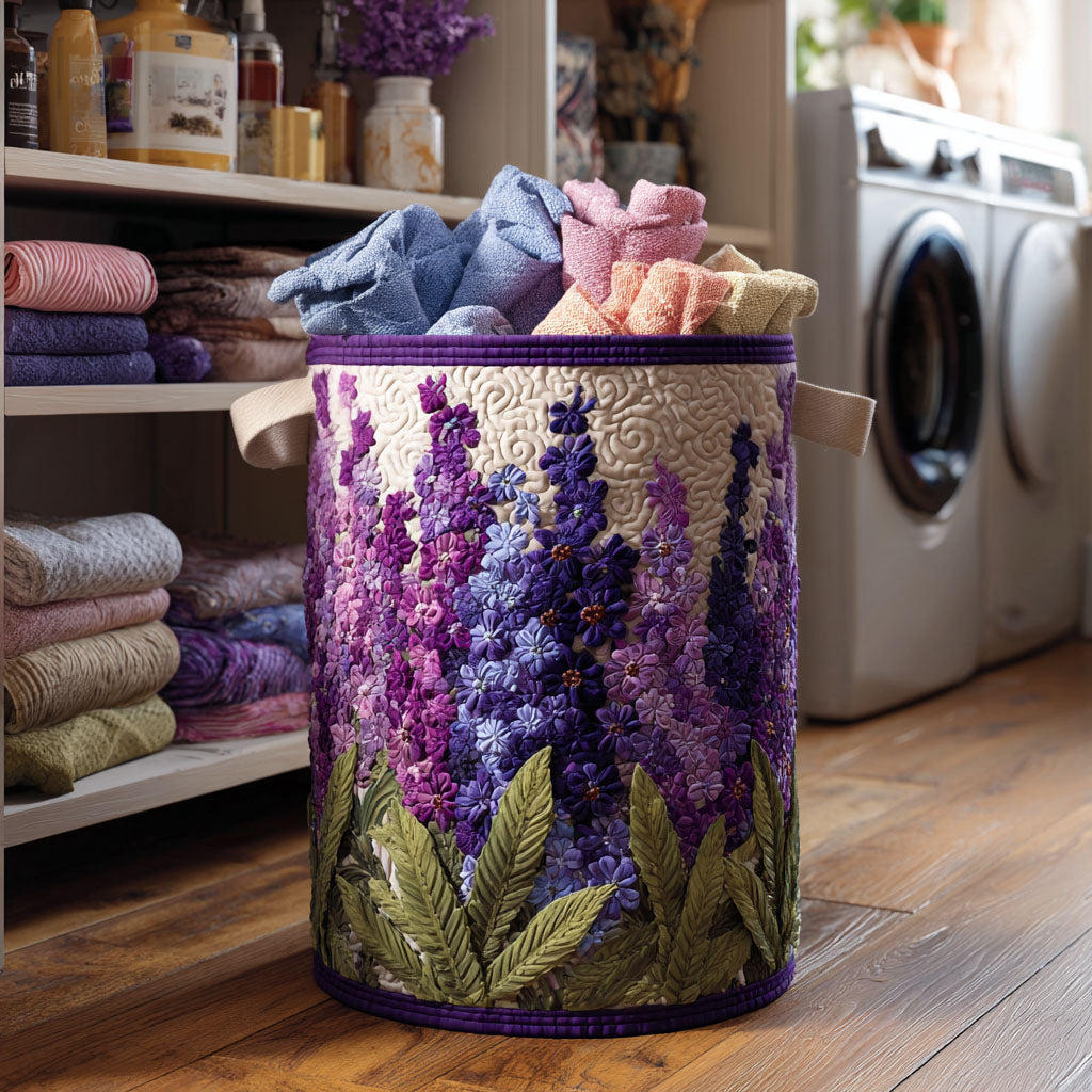 Lavender Dream Quilted Laundry Basket Holiday Merch Gift