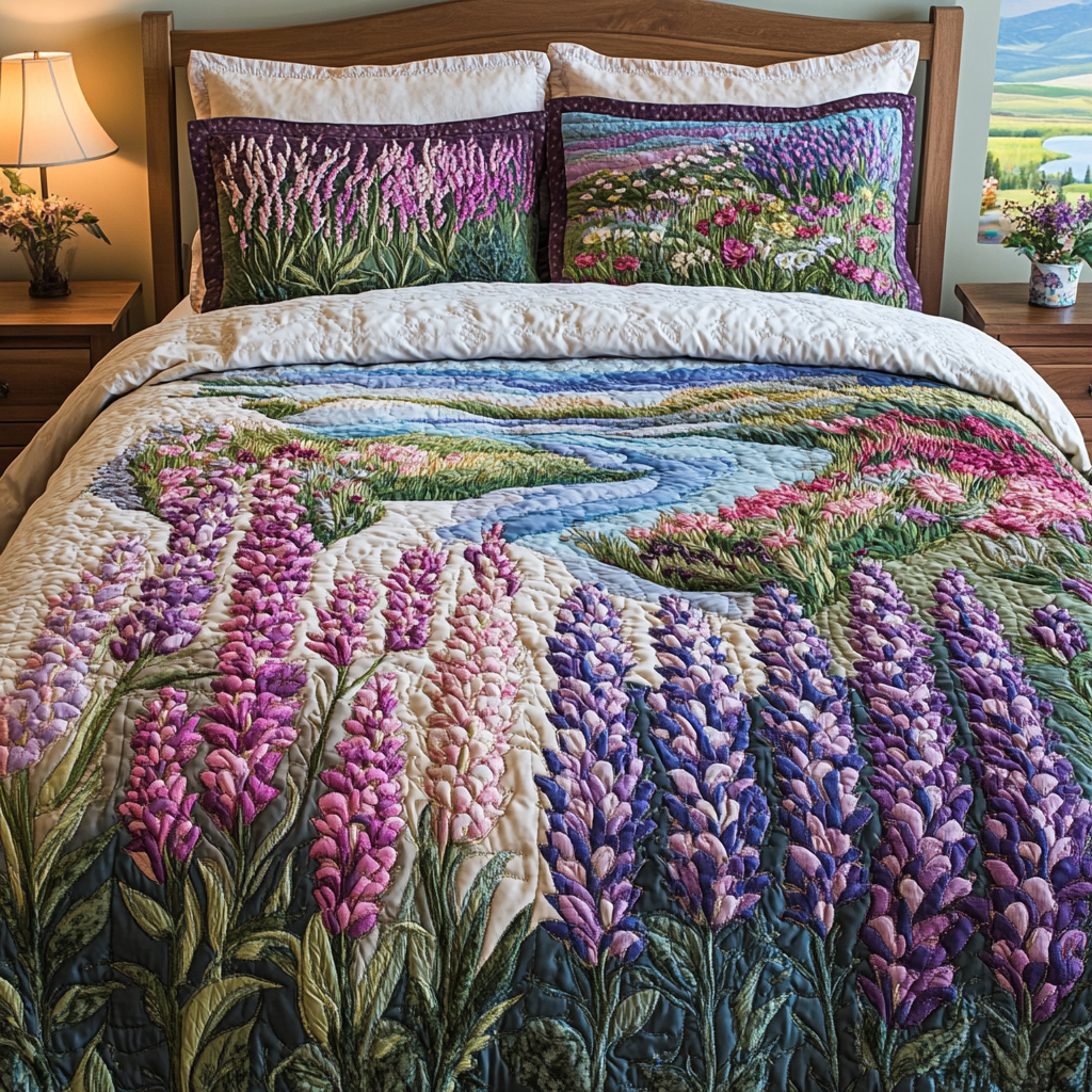 Lavender Dreams Quilted Bedding Set Bedroom Decor Best Gifts For Lavender Lovers
