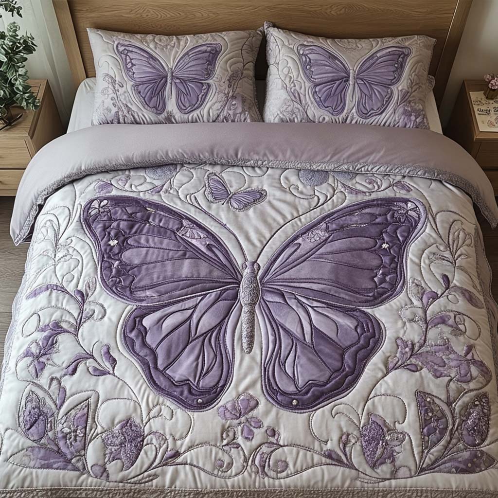 Lavender Dreams Quilted Bedding Set King Size Quilt Sets Gift For Parents Christmas