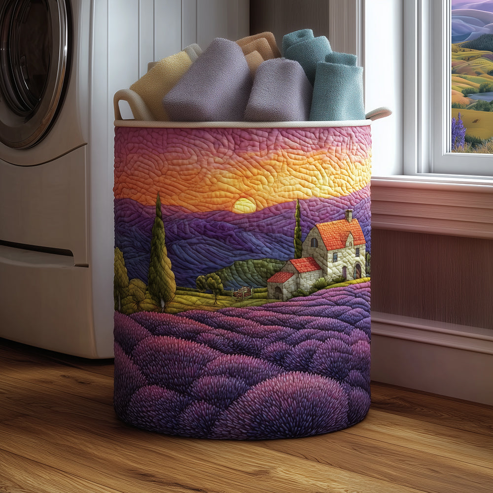 Lavender Dreams Quilted Laundry Basket Easter Merch Gift