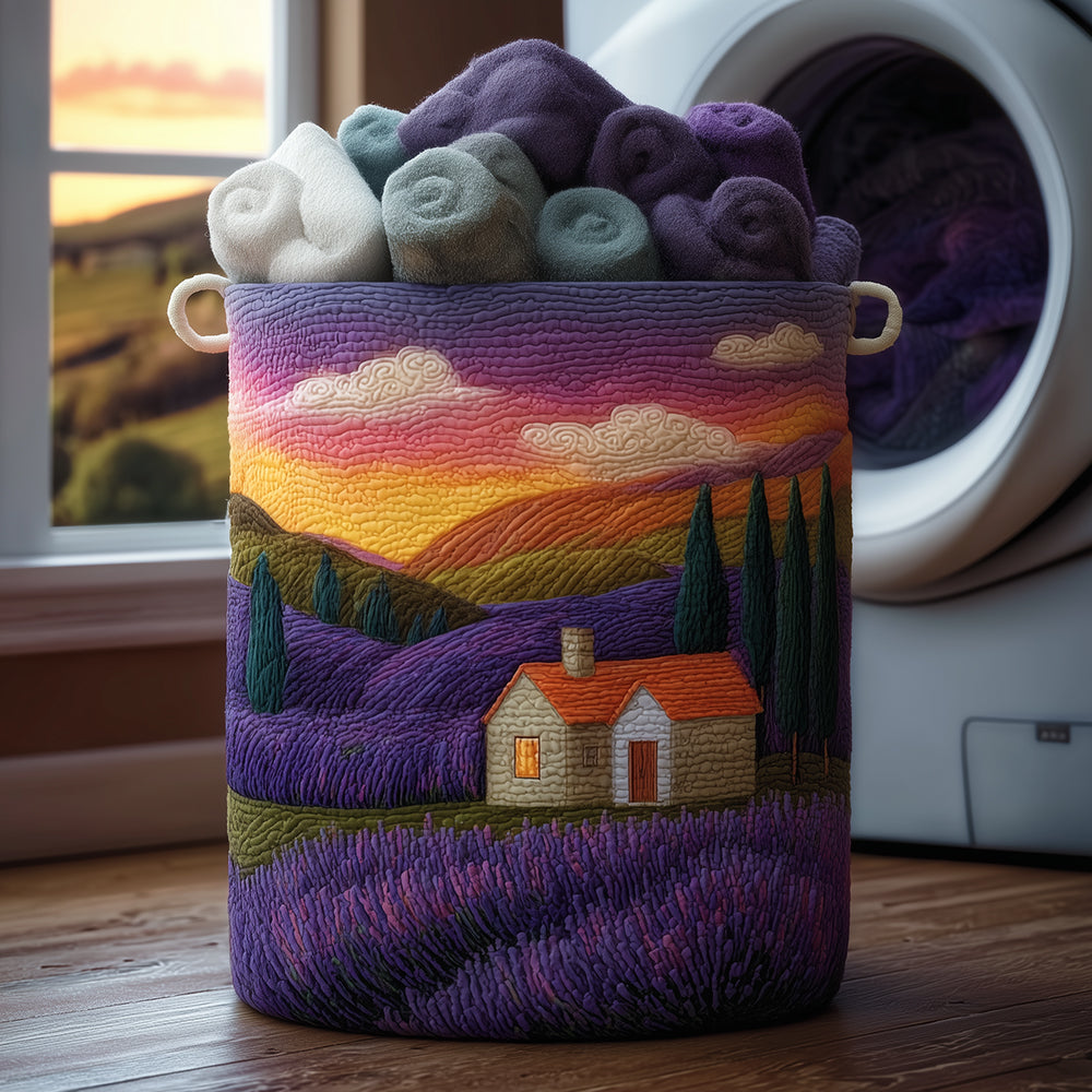 Lavender Glow Quilted Laundry Basket Anniversary Merch Gift