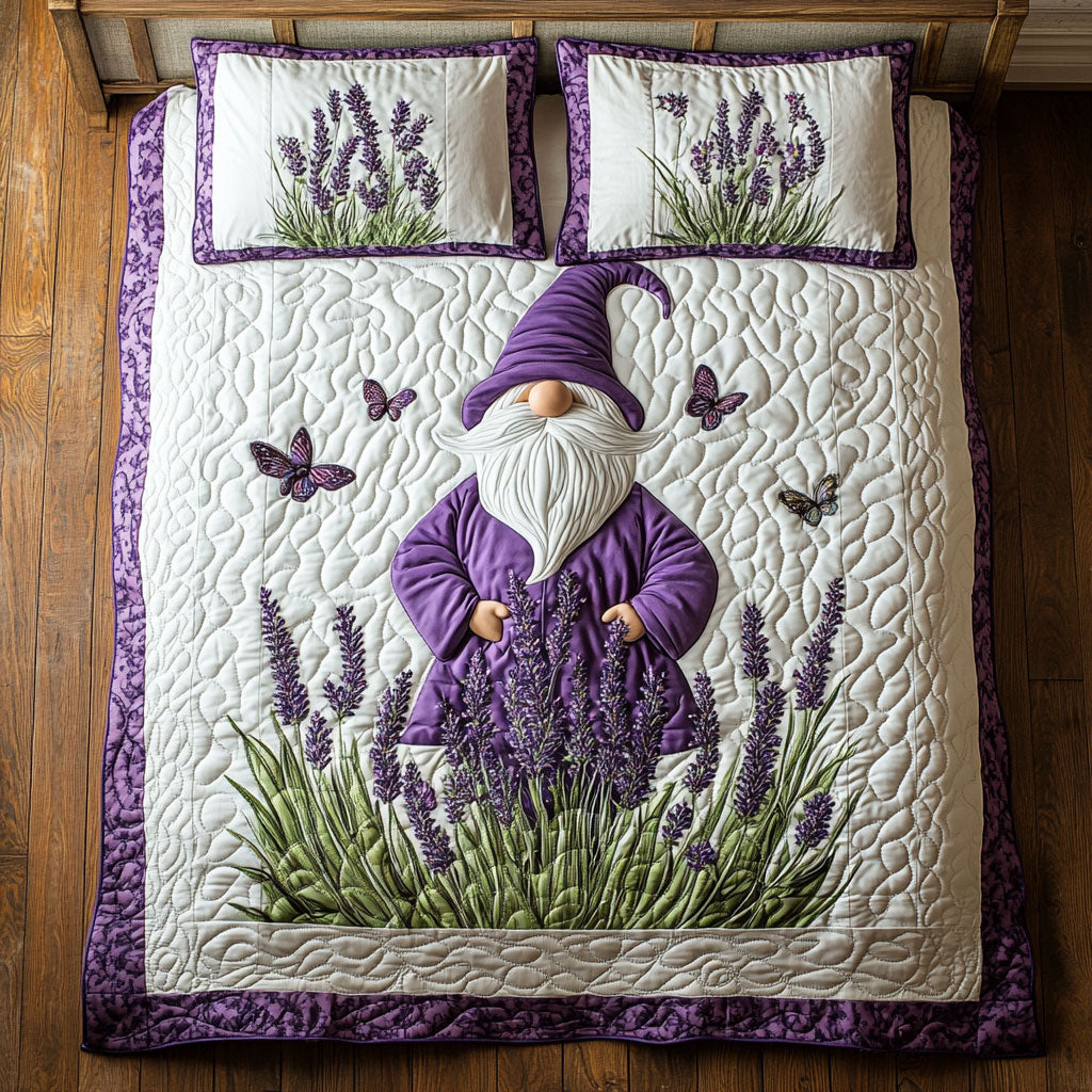 Lavender Gnome Duvet Cover Set Quilted Bedspreads 10 Year Anniversary Gift