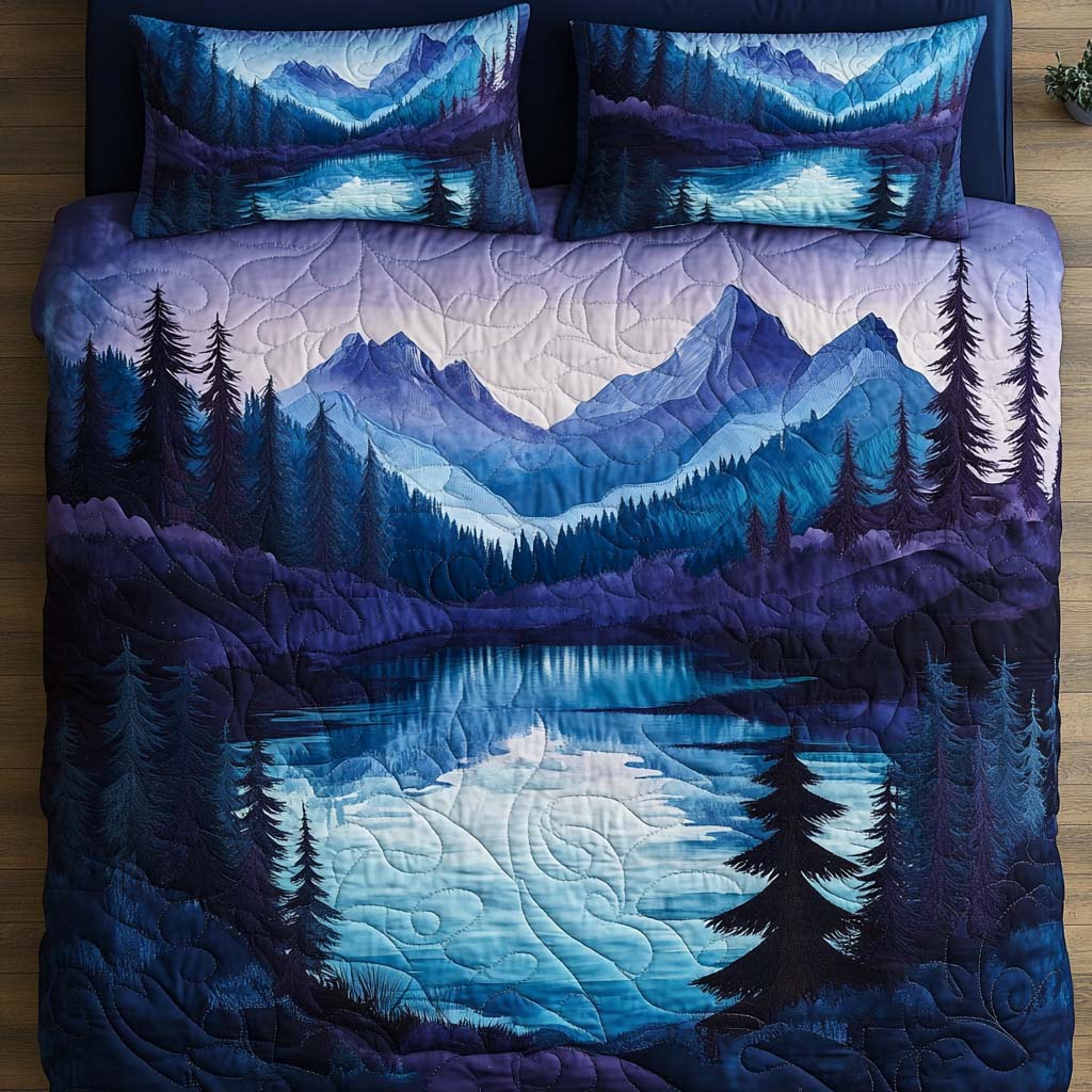 Lavender Valley Quited Bedding Set Trendy Bedding Set for Bedroom Makeover