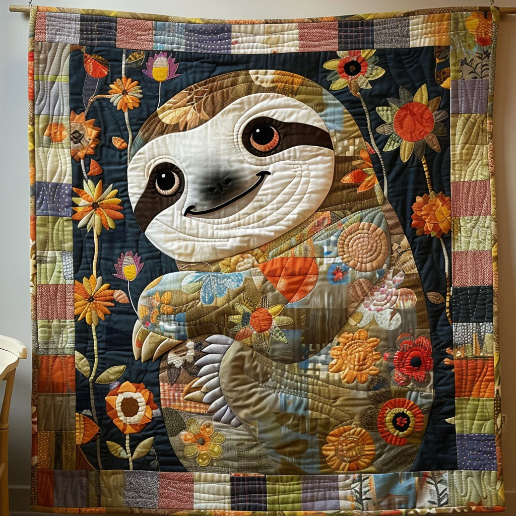 Lazy Day Charm Quilted Blanket Sloth Present Ideas