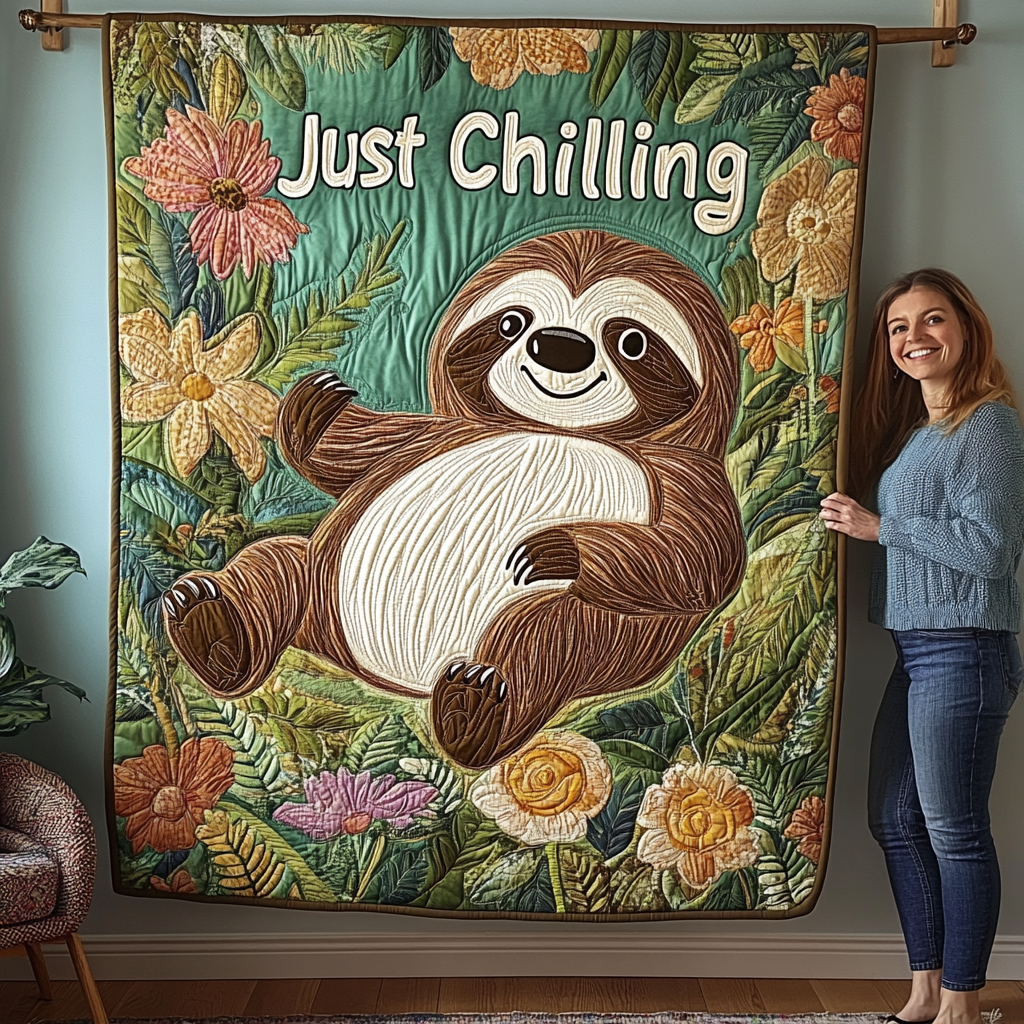 Lazy Day Delight Quilted Blanket Sloth Present Ideas