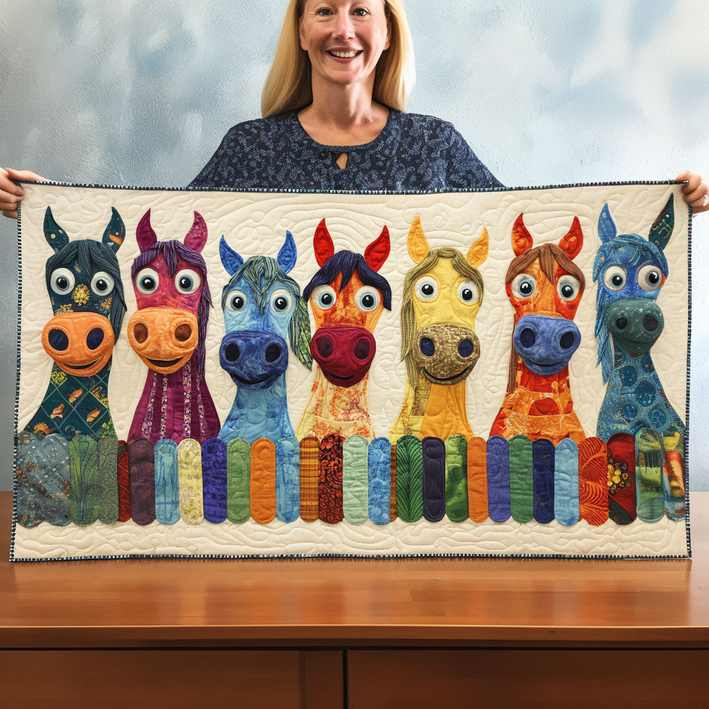 Lazy Lightning Quilted Table Runner Elegant Holiday Decor Gifts For Horse Enthusiasts