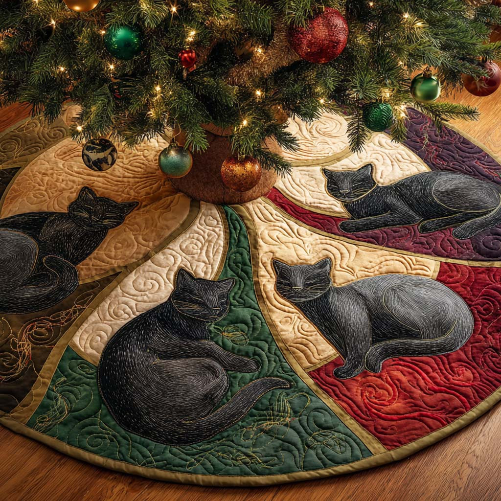 Lazy Paws Quilted Tree Skirt Animal Themed Home Decor Christmas Decor Ideas