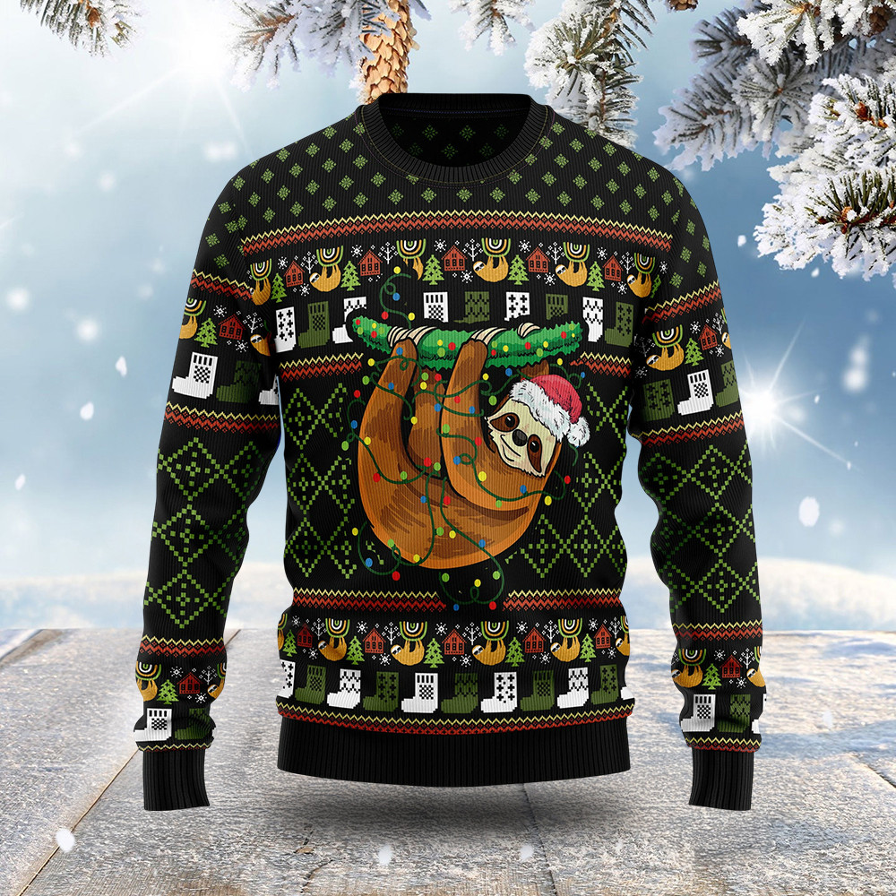 Lazy Sloth Ugly Christmas Sweater Christmas Vacation Clothing Xmas Gift Ideas