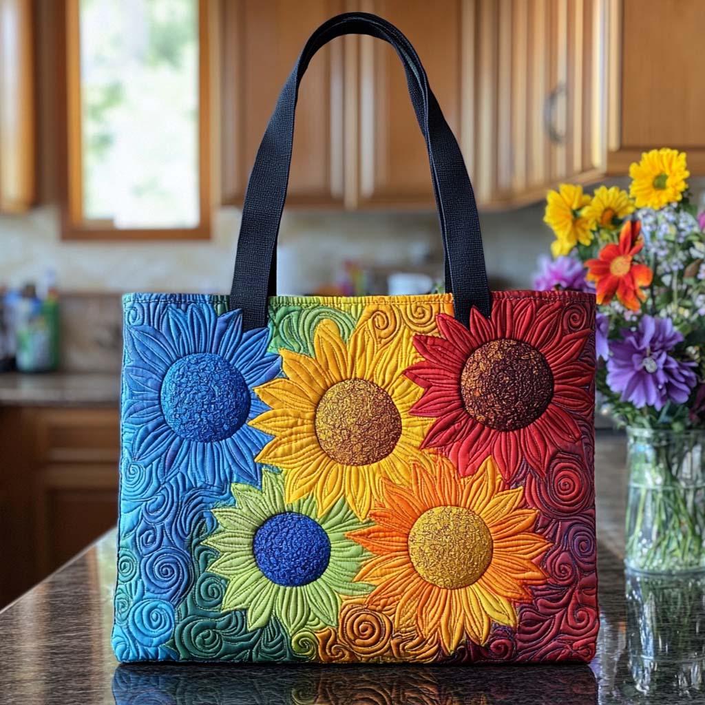 Lazy Sunflower Afternoon Quilted Tote Bag Gifts For Sunflower Lovers