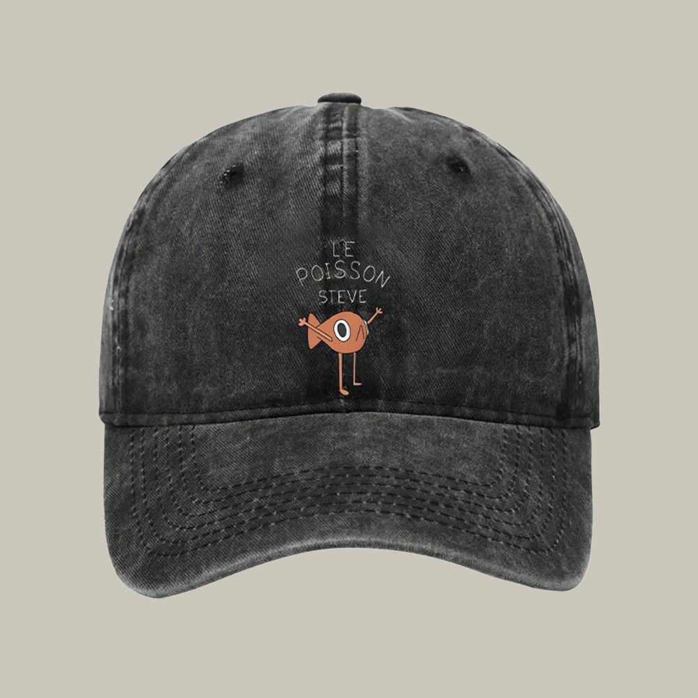 Le Poisson Steve Washed Cap Funny Baseball Caps Christmas Gifts For Husband