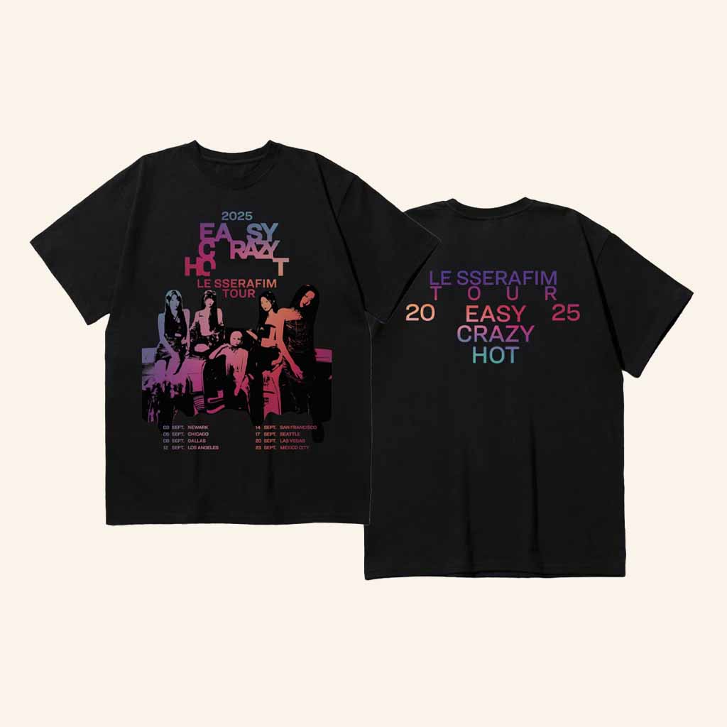 Le Sserafim Tour Merch Easy Crazy Hot T-Shirt Xmas Gifts For Her