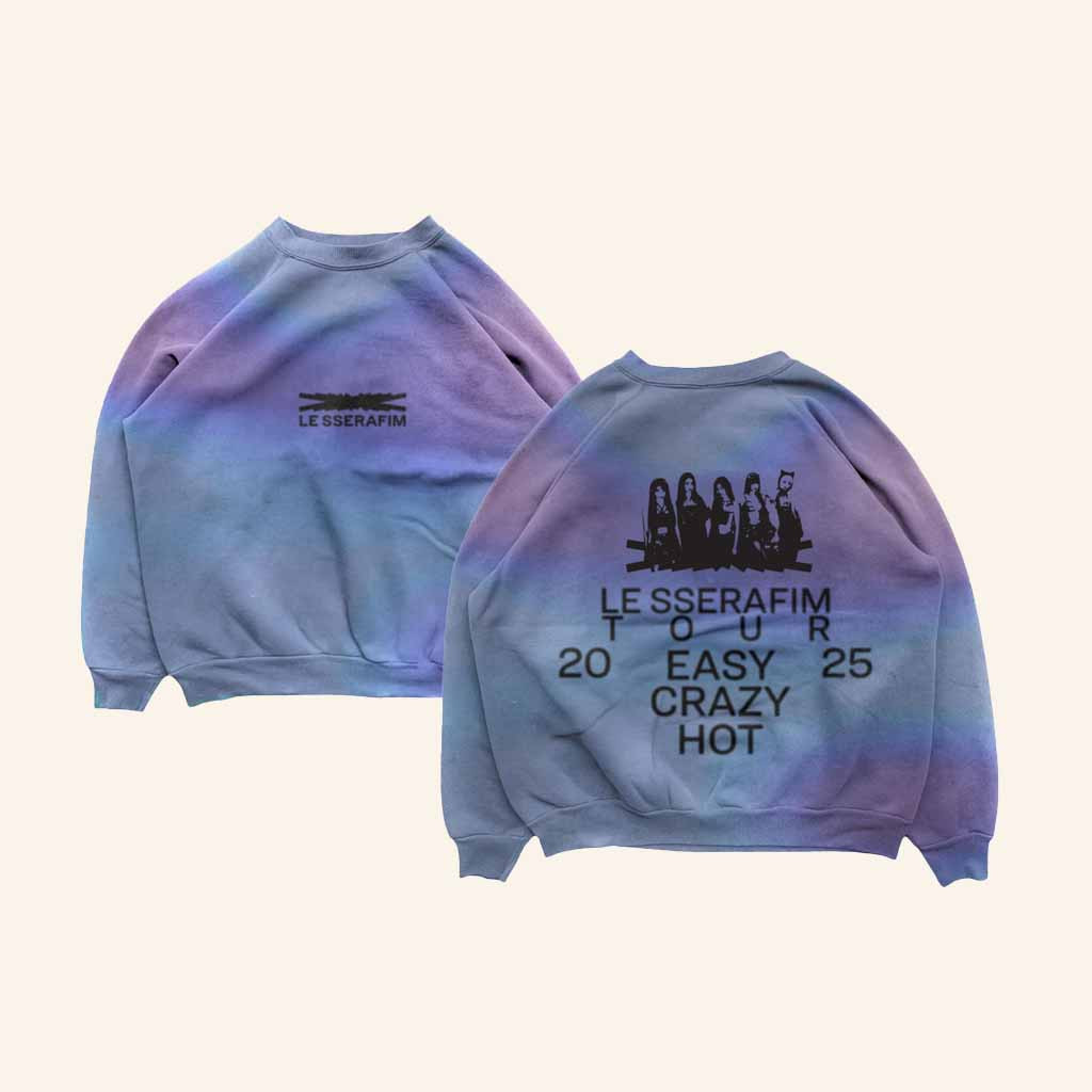 Le Sserafim Tour Merch Tie Dye Crewneck Sweatshirt Christmas Gift Ideas For Music Fans Le Sserafim Tour Merch Tie Dye Crewneck Sweatshirt Christmas Gift Ideas For Music Fans