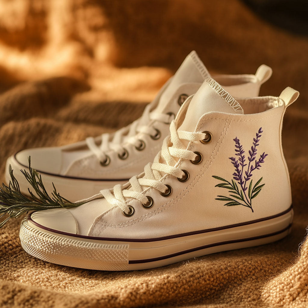 Leaf And Lace Canvas High Tops Breathable Merch Shoes