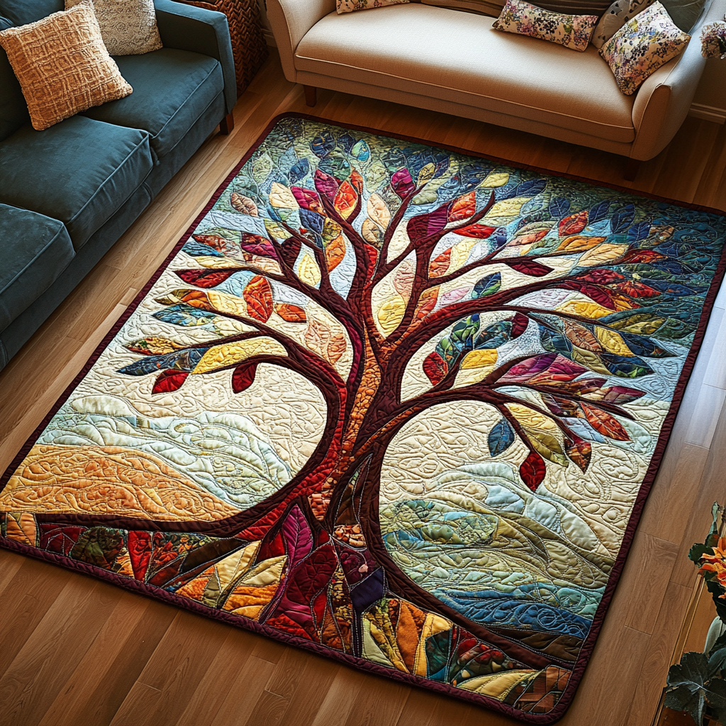 Leaf Charm Area Rug Modern Holiday Decor Tree Of Life Merchandise