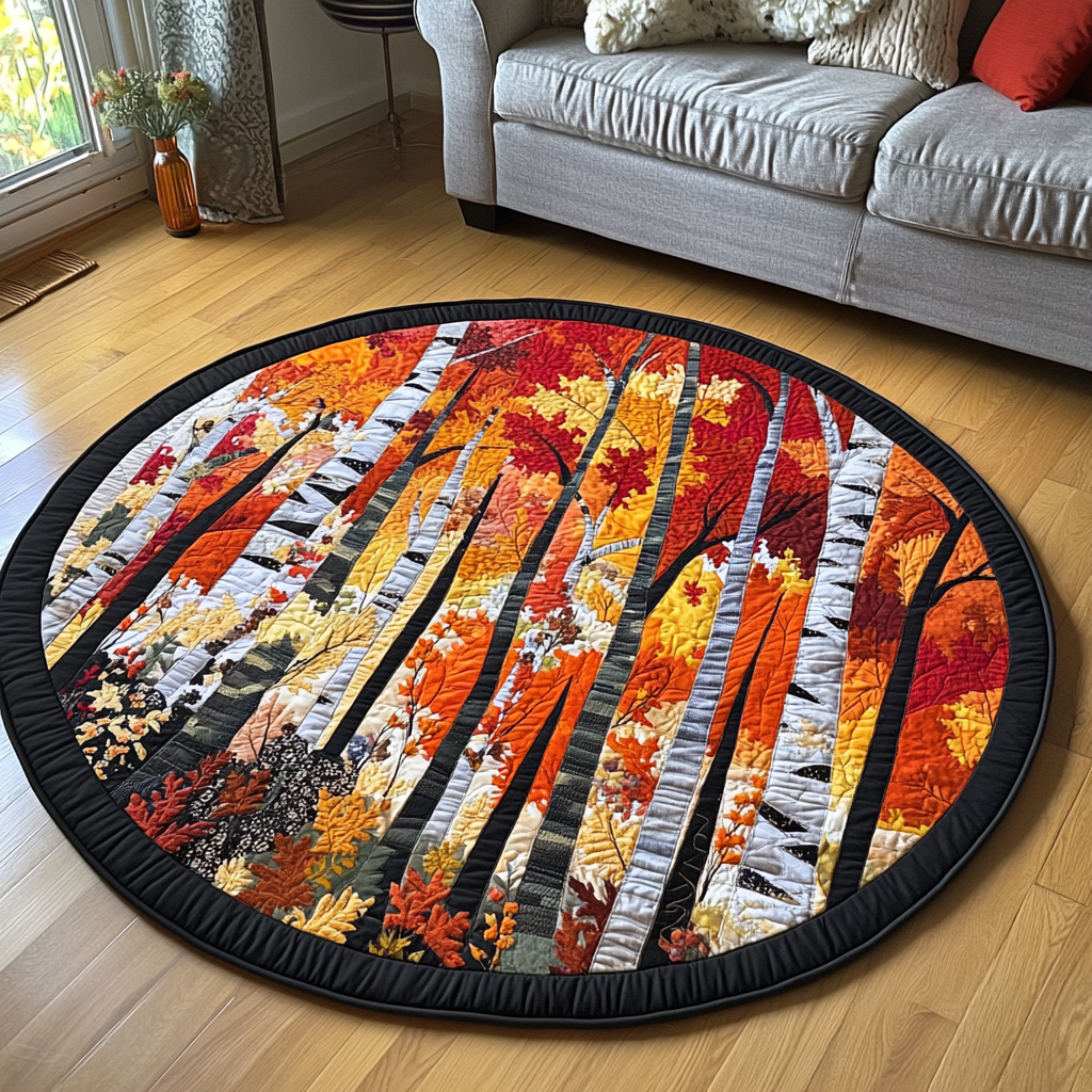 Leaf Dance Quilted Round Mat Entryway Christmas Decor Ideas Small Tree Skirt