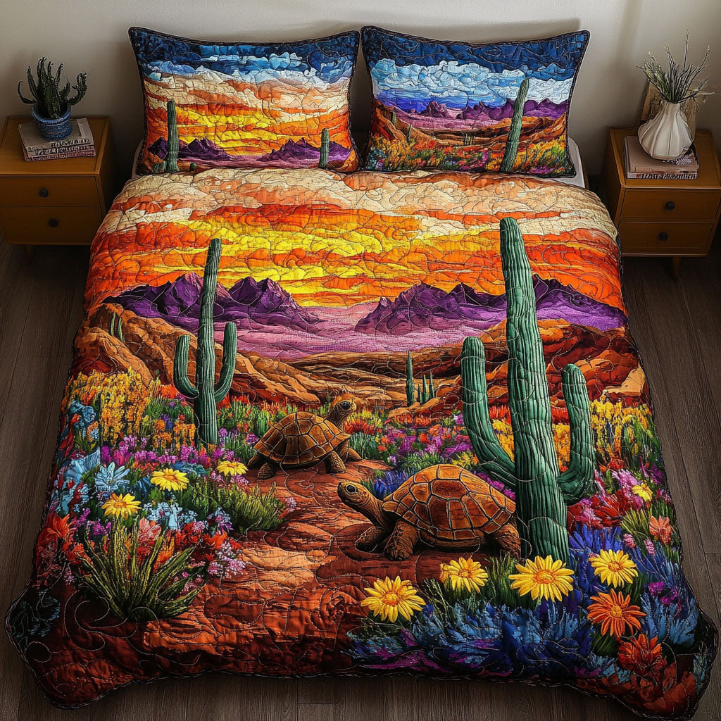 Leafy Path Quilted Bedding Set Bed Room Decoration Cactus Gifts For Ladies