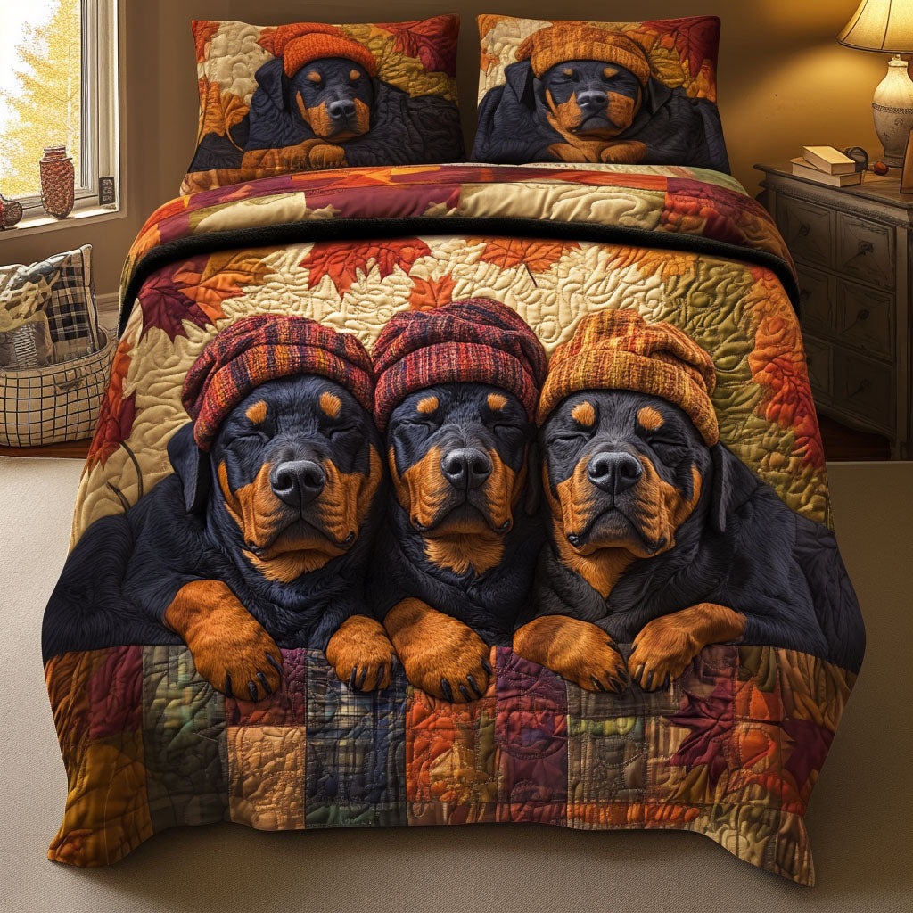 Leafy Slumber Quilted Bedding Set Premium Comforter Set for Restful Nights