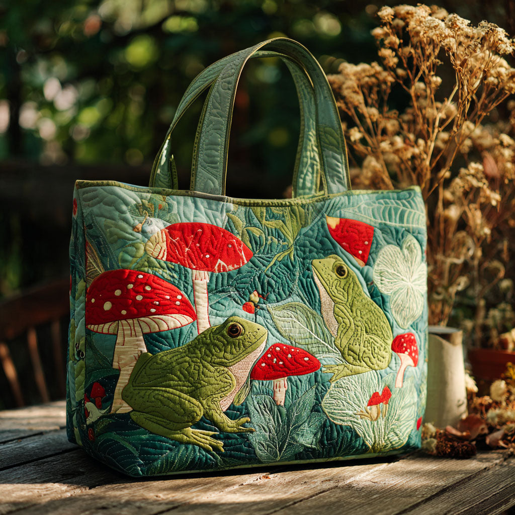 Leap of Joy Quilted Tote Bag Frog Christmas Gifts