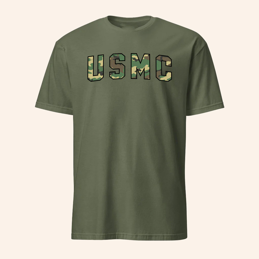 Leatherneck For Life Merch USMC Arch Camo T-Shirt Best Gifts For Marines