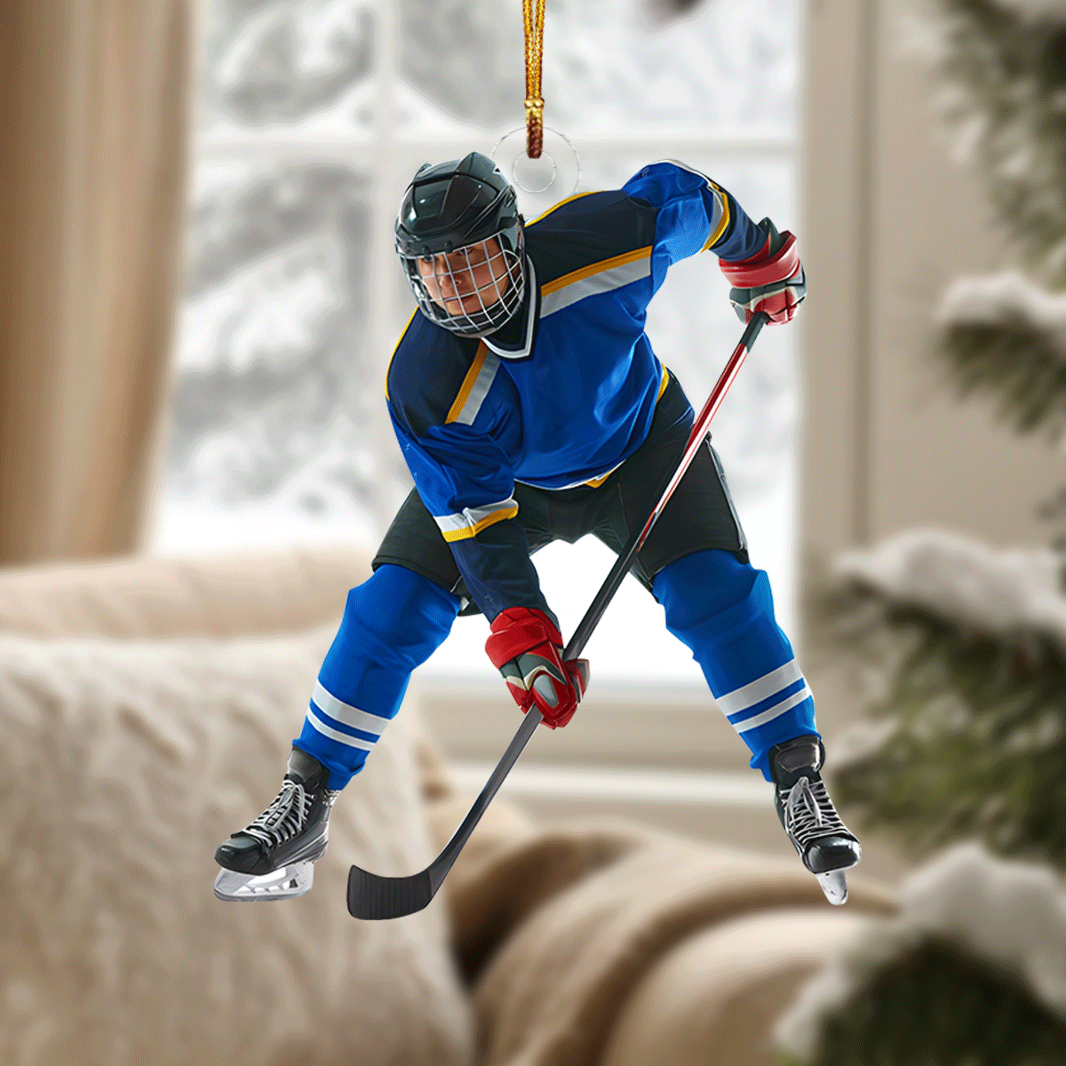 Leave It All On The Ice Personalized Photo Mica Ornament Christmas Gift For Sport Love
