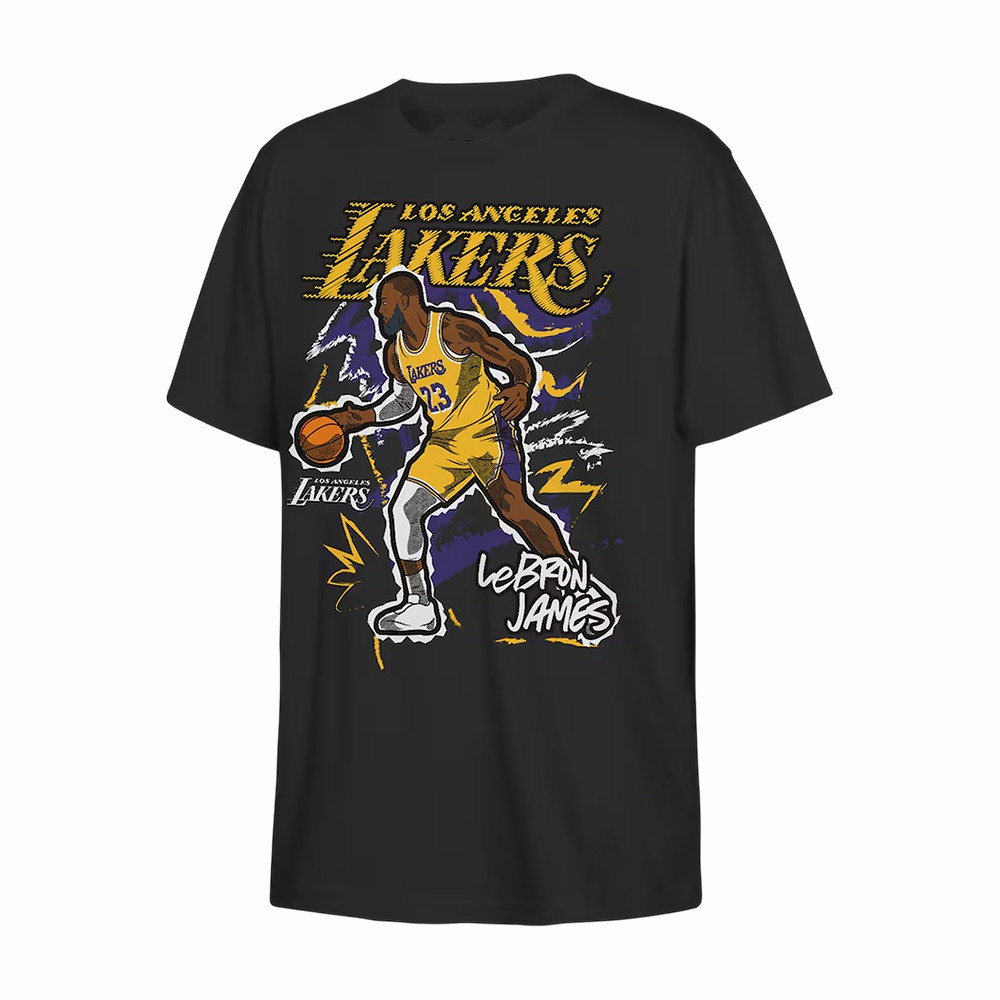LeBron James Los Angeles Lakers Mitchell Ness Chalked Up T-Shirt Los Angeles Lakers Merch Gift For Boyfriend