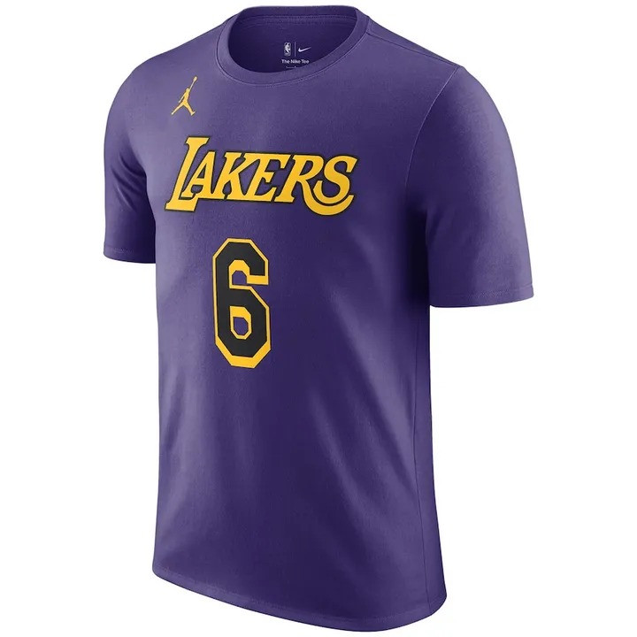 LeBron James T-Shirt NBA Los Angeles Lakers Jordan Statement Name & Number Fan Merch