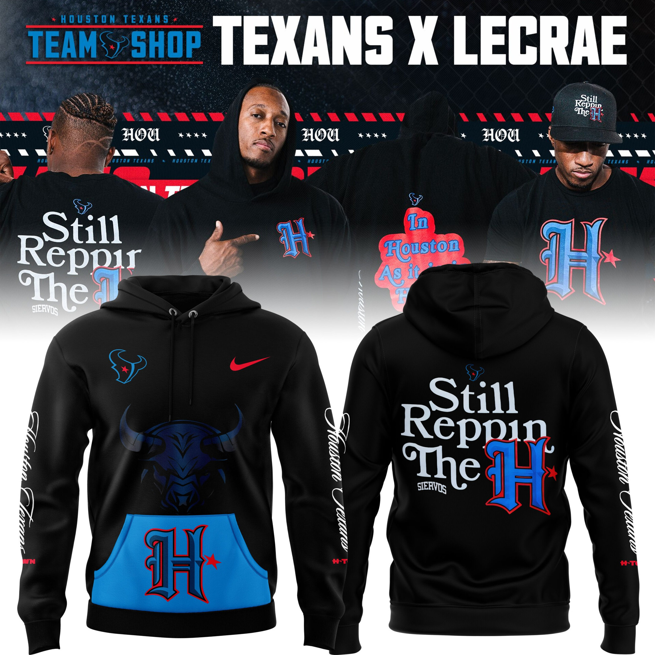Lecrae x Houston Texans Nike Black Hoodie Football Fan Gift Ideas