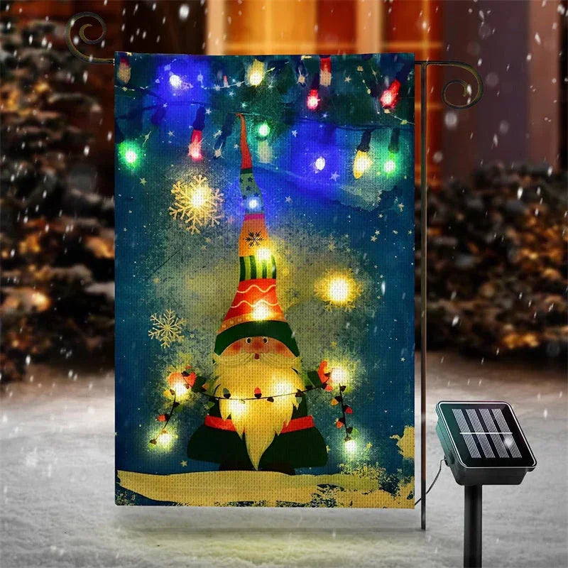 LED Light Gnome Christmas Flag Winter Garden Decor Gnome Related Gift Ideas 2025