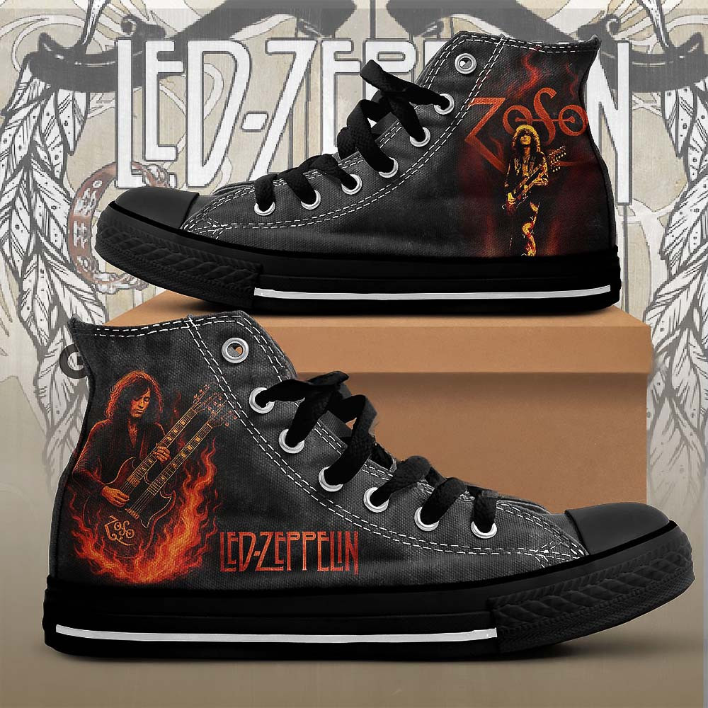 Led Zeppelin High Top Canvas Shoes Music Related Gifts For Guys
