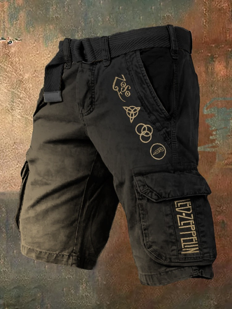 Ledzeppelin Multi-Pocket Cargo Shorts Rock Music Gifts For Led Zeppelin Lovers Fans Merch
