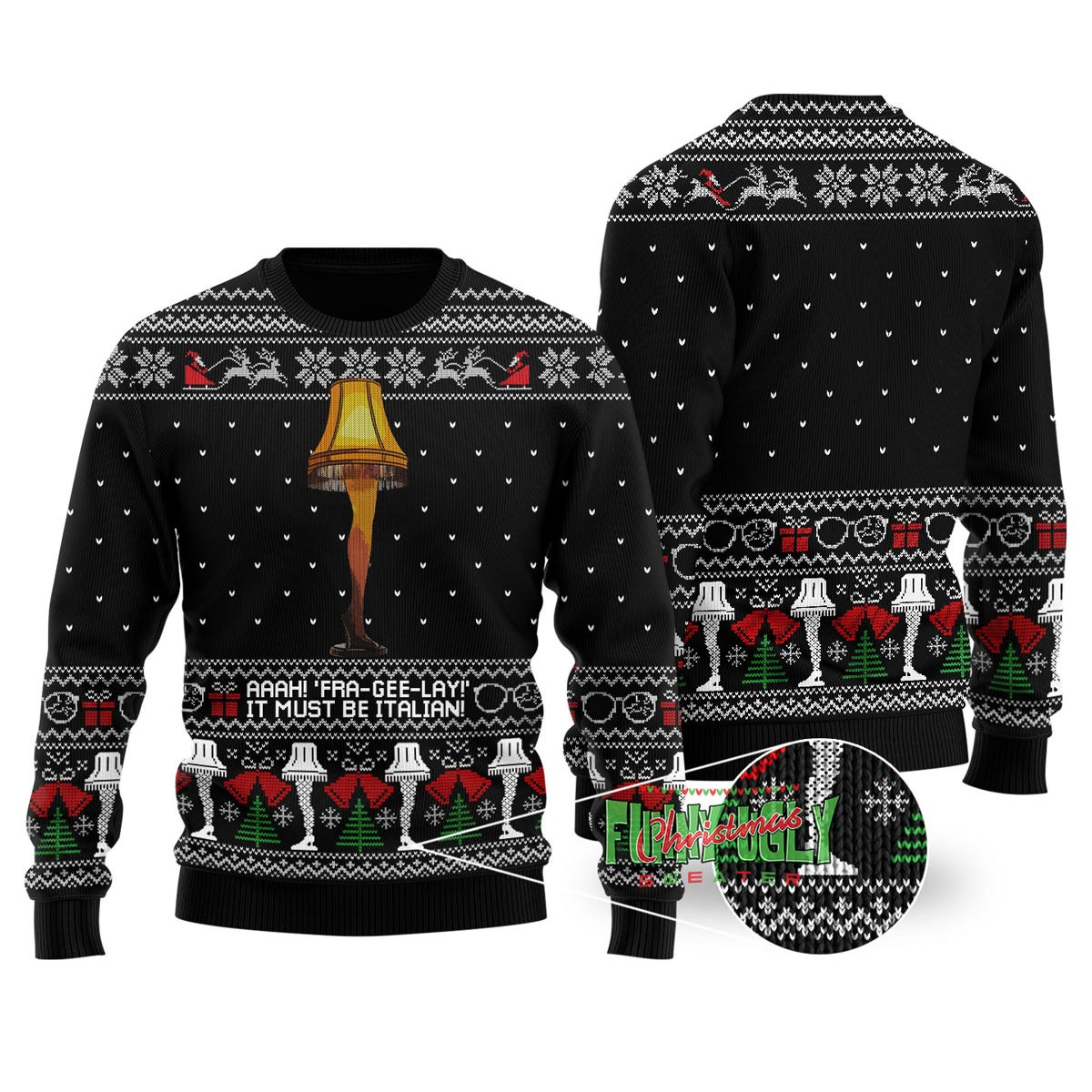 Leg Lamp A Christmas Story Christmas Sweater Black Festive Sweatshirt for Christmas Celebrations