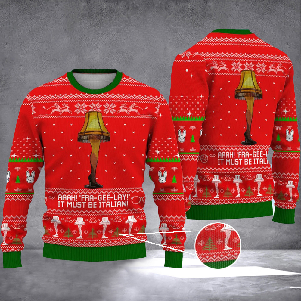 Leg Lamp Sweater Christmas Story Leg Lamp Ugly Sweater Gift For Him And Her