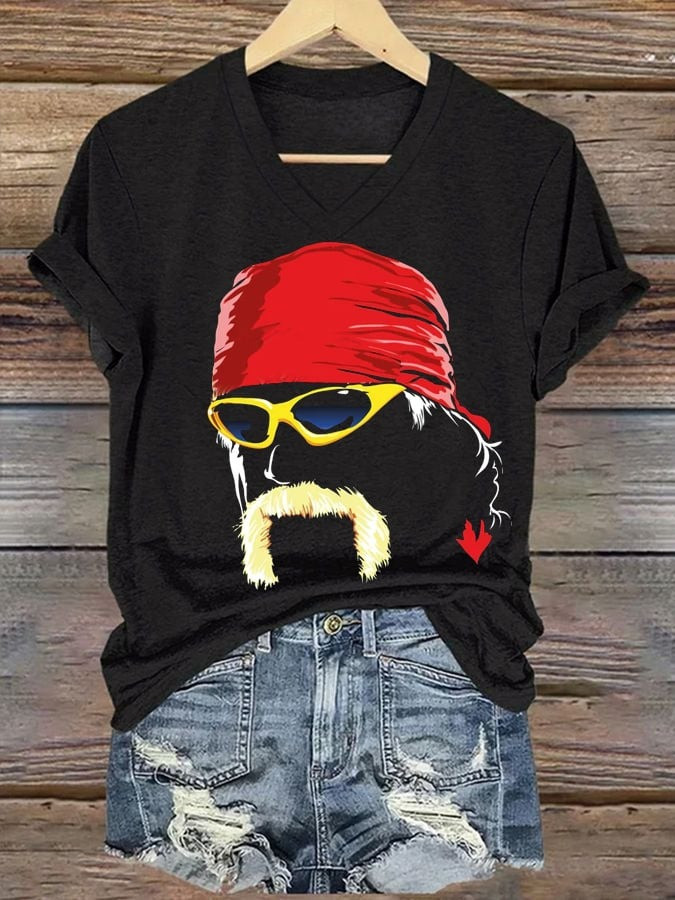 Legendary Hulk Hogan Wrestler Commemorative Women's V-neck Shirt Memory Of Hulk Hogan 1953 2025
