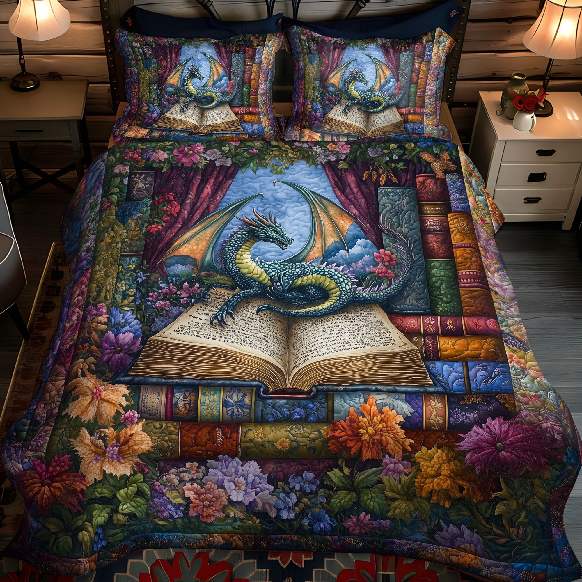 Legendary Learner Quilted Bedding Set Bed Decorations Book Presents For Best Friends