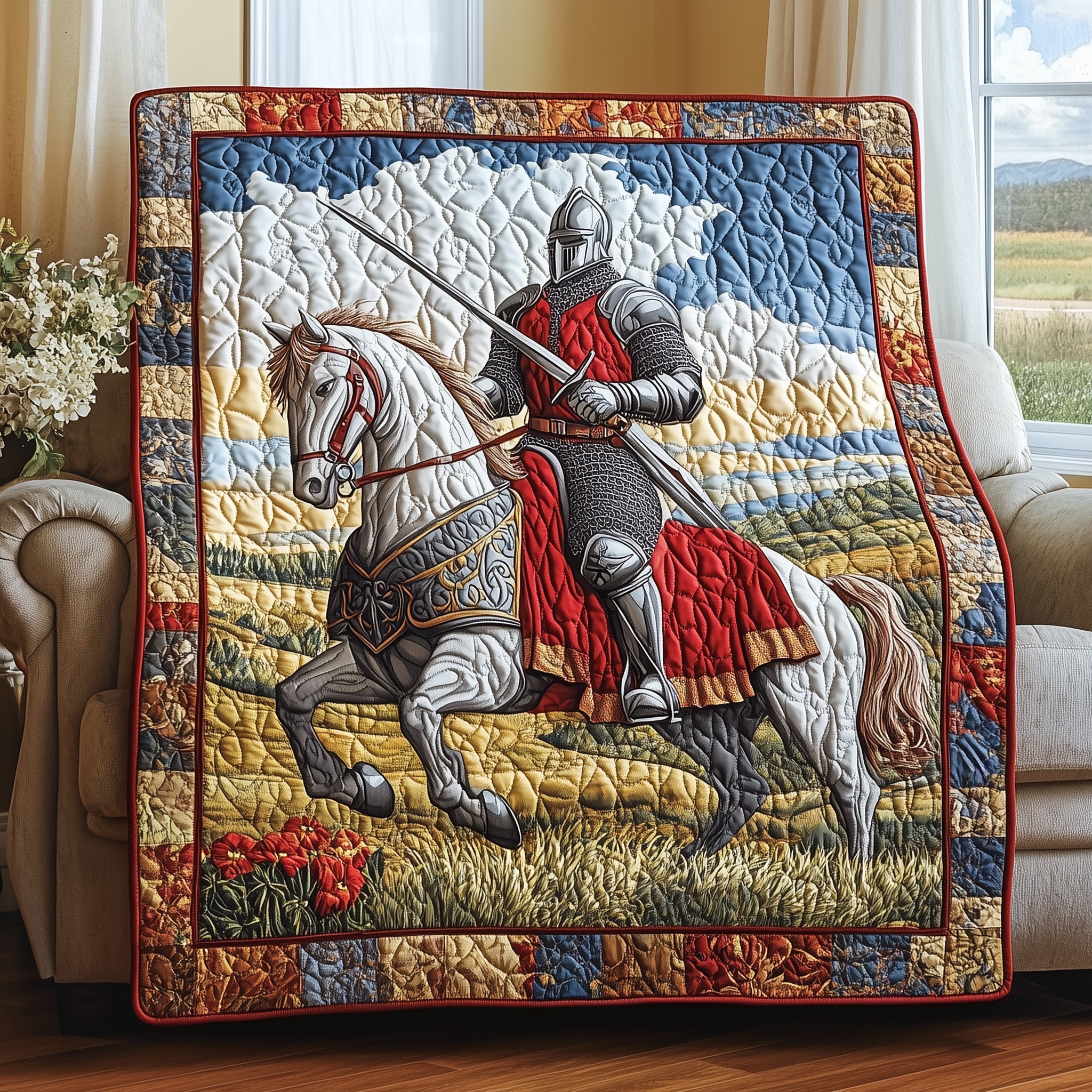 Legendary Valor Quilted Blanket Cute Soft BlanketGifts For Cousins For Christmas