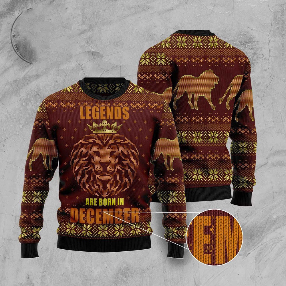 Legends December Ugly Christmas Sweater Funny Ugly Christmas Sweater Gifts For Couples