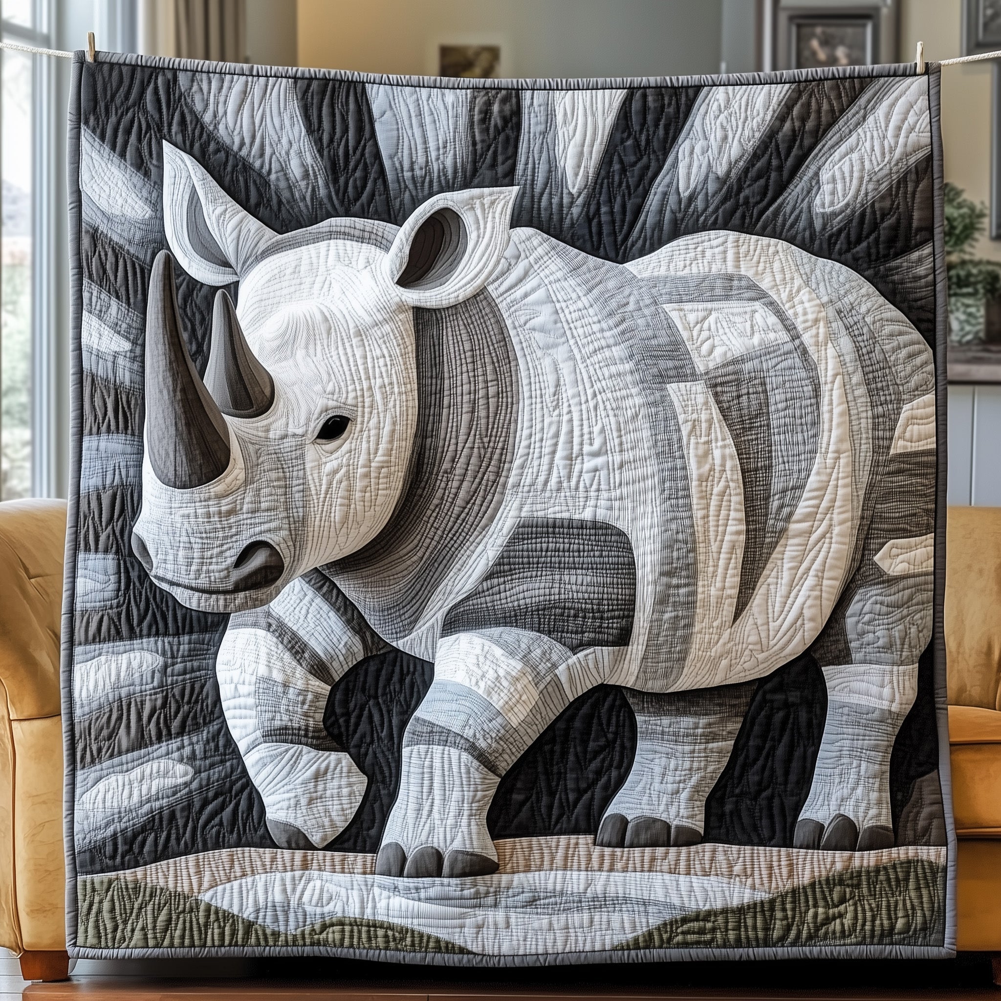 Legends of the Rhino Quilted Blanket Cute Soft BlanketXmas Gifts For Aunts And Uncles
