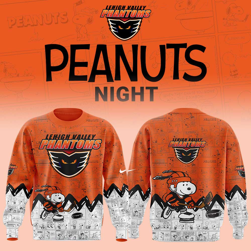 Lehigh Valley Phantoms 75Th Anniversary Of Peanuts Sweatshirt Ice Hockey Fan Gifts