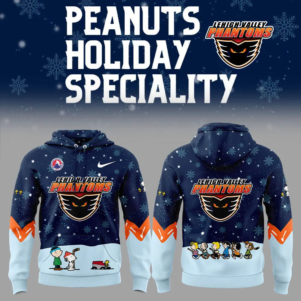 Lehigh Valley Phantoms x Snoopy Peanuts Hoodie Cute Fan Merch Ice Hockey Gifts Christmas