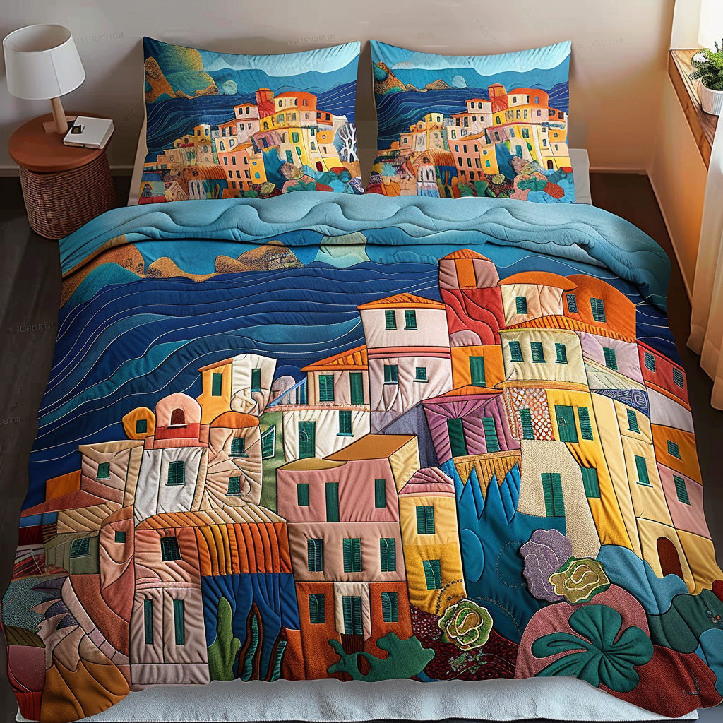 Lemon Grove Quilted Bedding Set Beautiful Bedding Merch Gift for a Peaceful Sleep