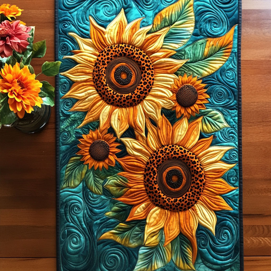 Lemon Petals Quilted Table Runner Dining Room Table Decor Ideas Sunflower Theme Gifts