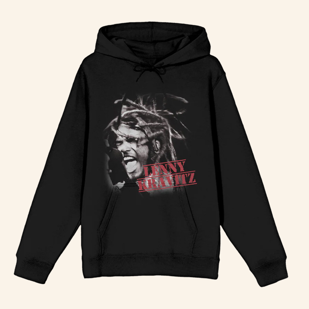 Lenny Kravitz Merch Black And White Portrait Hoodie Gift Ideas For Music Lovers