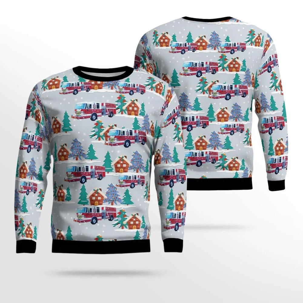 Lenoir North Carolina Collettsville Fire Rescue AOP Ugly Christmas Sweaters Christmas Unisex Sweaters Gift For Christmas