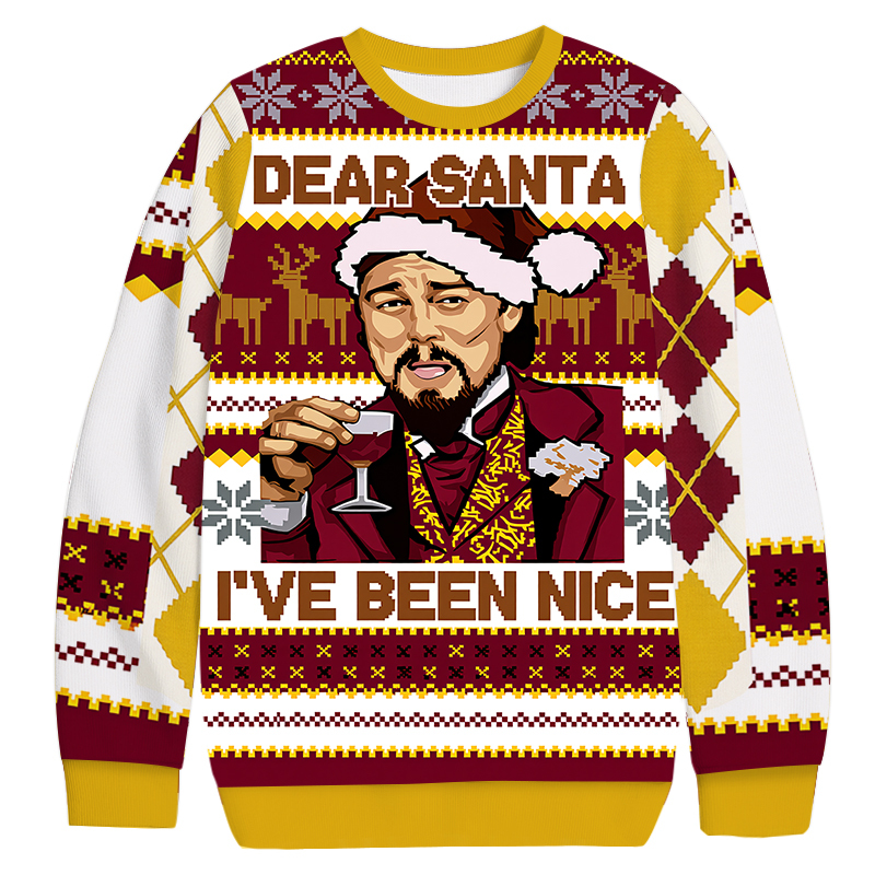 Leonardo Dicaprio Christmas Ugly Sweatshirt Holiday Lounge Wear Top Gift Ideas Leonardo Dicaprio Christmas Ugly Sweatshirt Holiday Lounge Wear Top Gift Ideas